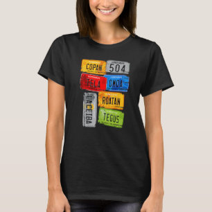 T-shirt Plaques de voiture touristique du Honduras Copan T