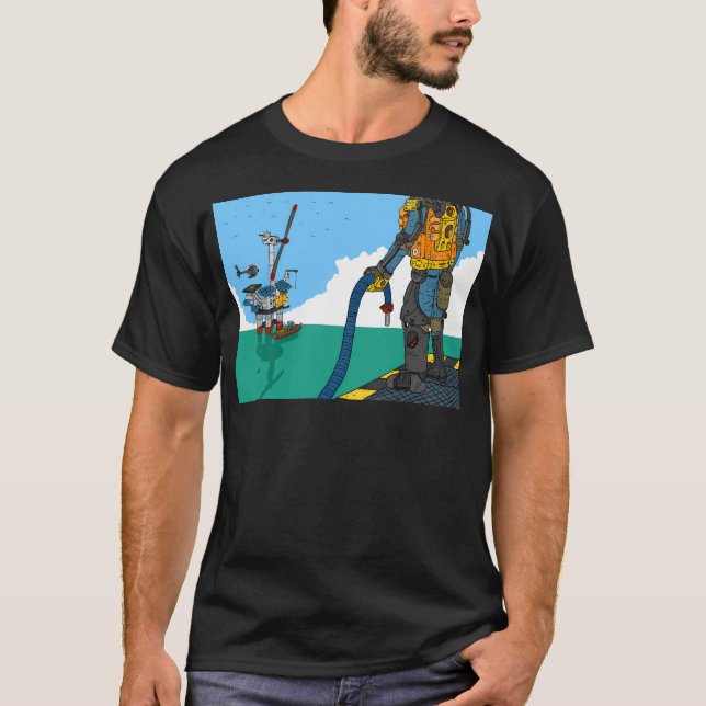 T-shirt Plate-forme solaire. Plate-forme pétrolière futuri (Devant)