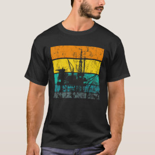T-shirt Plateforme Pétrolière Forage Rétro Vintage Travail