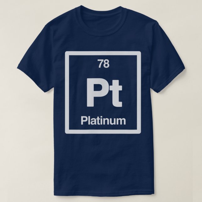 T-shirt Platine - Pt - Périodique Table of Element - Scien (Design devant)