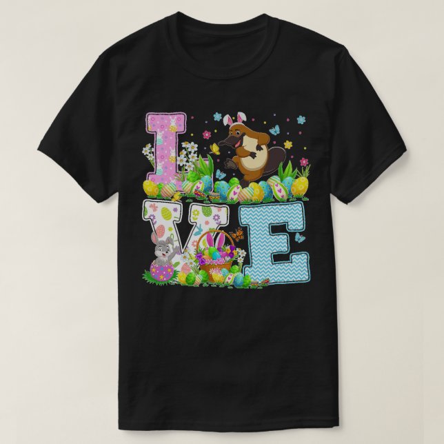 T-shirt Platypus Easter Egg Hunt Funny Love Platypus Easte (Design devant)