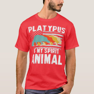 T-shirt Platypus Mon Spririt Animal Vintage Américain Drap