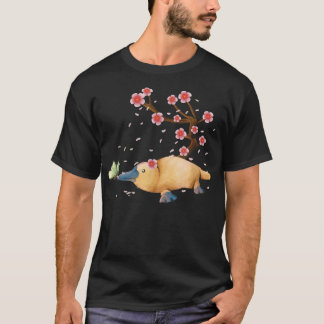 T-shirt Platypus vintage japonais Fleur de fleurs de ceris