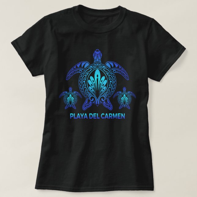 T-shirt Playa del Carmen Mexique Mer Tortue Souvenirs (Design devant)