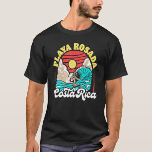 T-shirt Playa Rosada Costa Rica Vague Boucle Tube Rétro 80