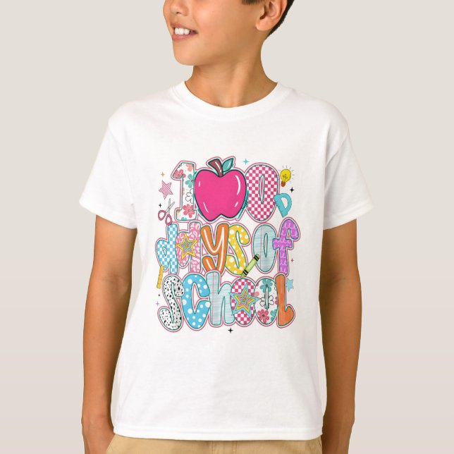 T-shirt Playful 100 Days Education Milestone Student (Devant)