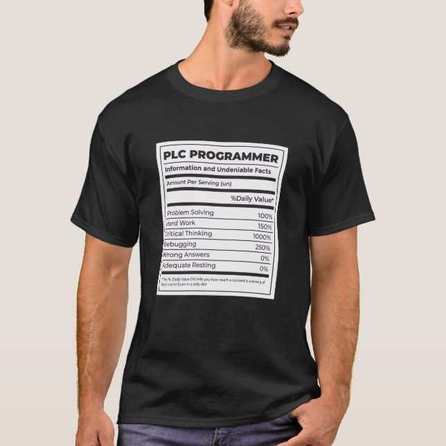 T-shirt PLC Programmer Funny Programmation Faits (Devant)