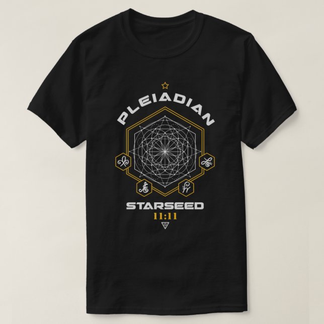 T-shirt Pleiadian Starseed Code de lumière Géométrie sacré (Design devant)
