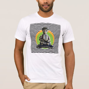 T-shirt Plein chercheur de singe de Lotus méditant