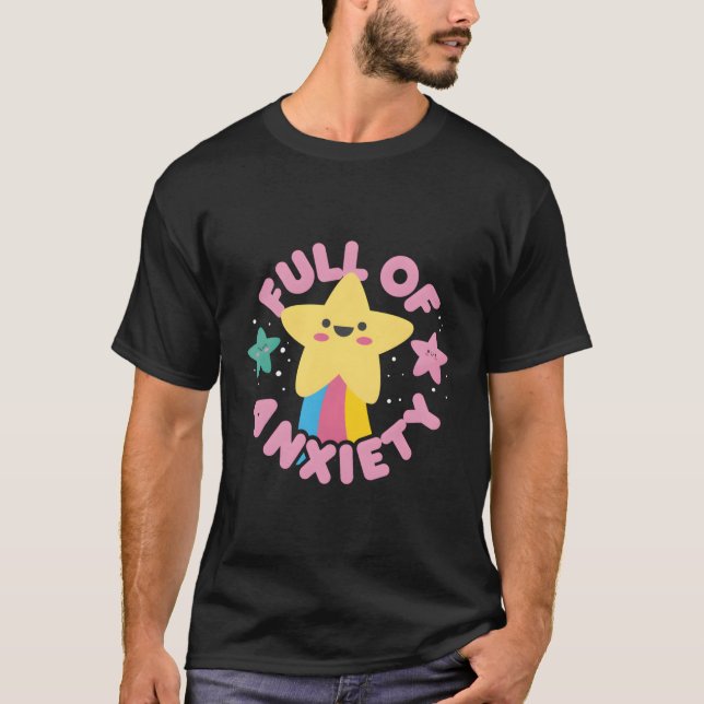 T-shirt Plein D'Anxiété Cute Kawaii Kawaii Goth Pastel Obt (Devant)