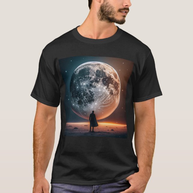 T-shirt Pleine lune accueille un voyageur solitaire (Devant)
