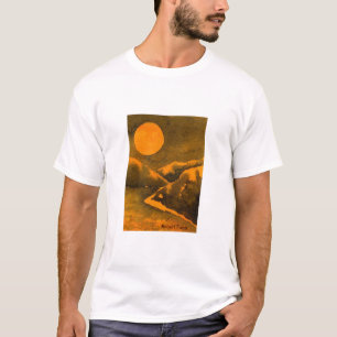 T-shirt pleine lune de chasseur avec pins nocturne