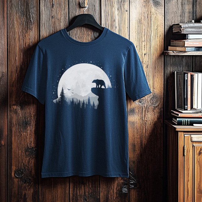 T-shirt Pleine lune de la forêt d'ours (Bear Forest Full Moon T-Shirt)