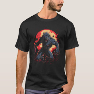 T-shirt Pleine lune de loup-garou effrayant Costume d'Hall