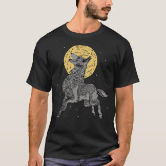 T-shirt Pleine lune de loups hurlants de minuit