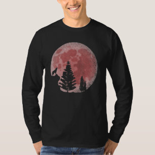 T-shirt Pleine lune Forêt Animal Predator Lune Rouge Howli
