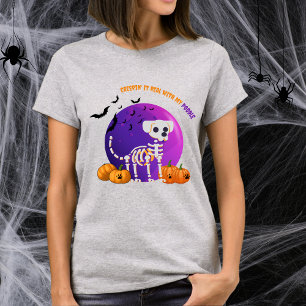 T-shirt Pleine lune Halloween à caniche effrayant