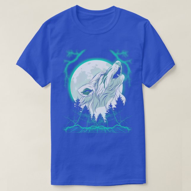 T-shirt Pleine lune Wolf Outrun Faune Wilderness (Design devant)