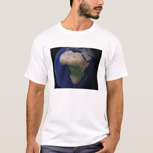 T-shirt Pleine Terre montrant l'Afrique, l'Europe et le Mo (Devant)