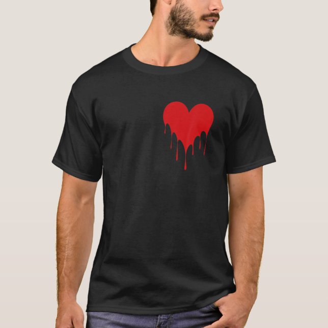 T-shirt Pleurer Coeur Rouge Saint Valentin Amour Hommes Fe (Devant)