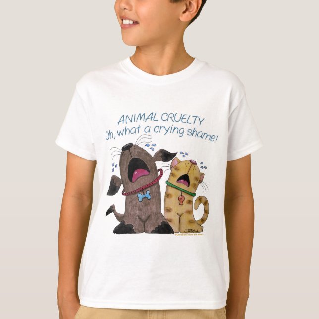 T-shirt Pleurer sur un chien et un chat - Quelle honte de  (Devant)