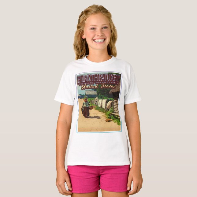 T-SHIRT PLIMOTH PLANTATION - PLIMOTH PATUXET - PLYMOUTH US (Devant entier)