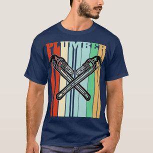 T-shirt Plomber Plumber Croisé Wrenches Retro