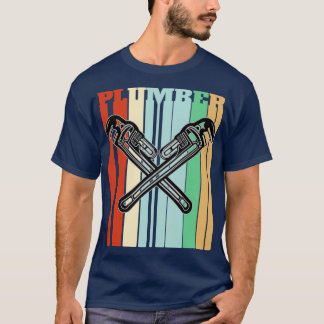 T-shirt Plomber Plumber Croisé Wrenches Retro