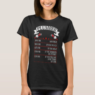 T-shirt Plomber Tarif horaire Frais supplémentaires plombe