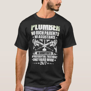 T-shirt Plomberie de tuyauterie Plomber de travail dur