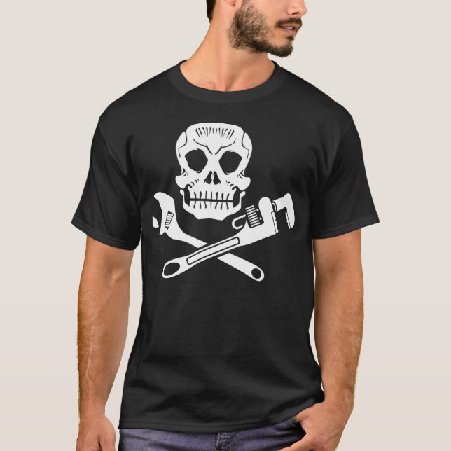 T-shirt Plomberies Tuyauterie à crâne Wrench Steamfitter (Devant)