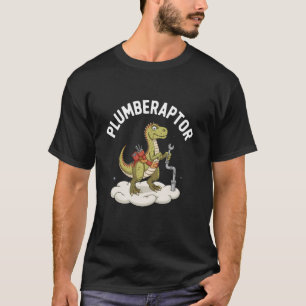 T-shirt Plombier Dinosaure T-Rex Clé à Tuyau Dino Drôle Pl