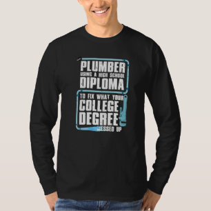 T-shirt Plombier pour hommes femmes outils de tuyauteur de