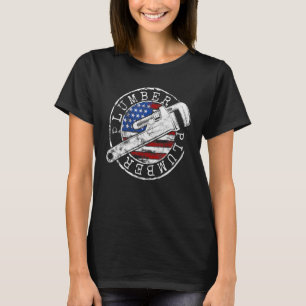 T-shirt Plombier Timbre Patriotique Plomberie Drapeau Amér