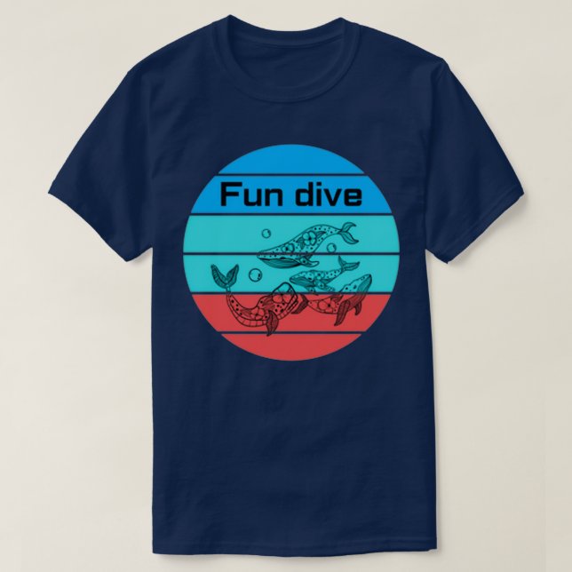 T-shirt Plongée amusante baleine (Design devant)