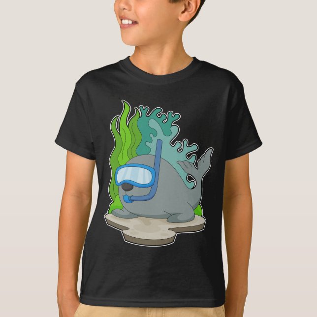 T-shirt Plongée avec plongée avec masque et tuba (Devant)