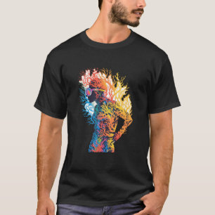 T-shirt Plongée avec tuba Coral Reefs Snorkeler Diver Pop