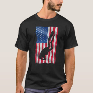 T-shirt Plongée en scaphandre autonome Drapeau américain P