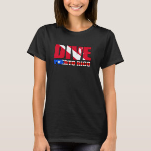 T-shirt Plongée incroyable Porto Rico PR Drapeau Plongeur