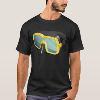 T-shirt Plongée jaune et noire/scaphandre/masque naviguant