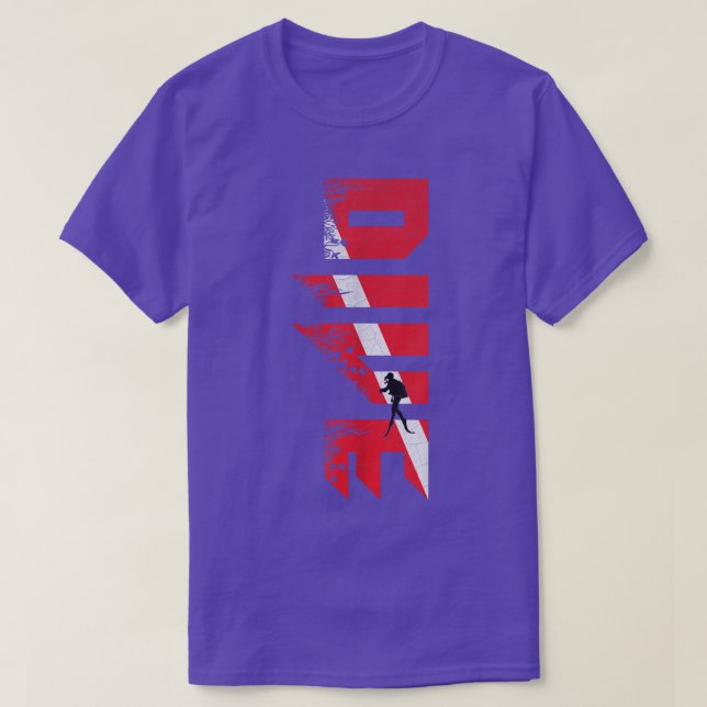 T-shirt Plongée Plongée Plongée Drapeau Drapeau Plongée Pl (Design devant)