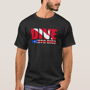 T-shirt Plongée Porto Rico PR Drapeau Conception de plonge