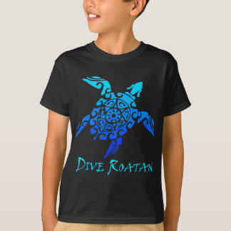 T-shirt Plongée Roatan, Honduras Tortue Tribale Vintage Va