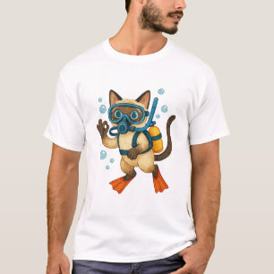 T-shirt Plongée Scuba Cat avec le signe O.K.