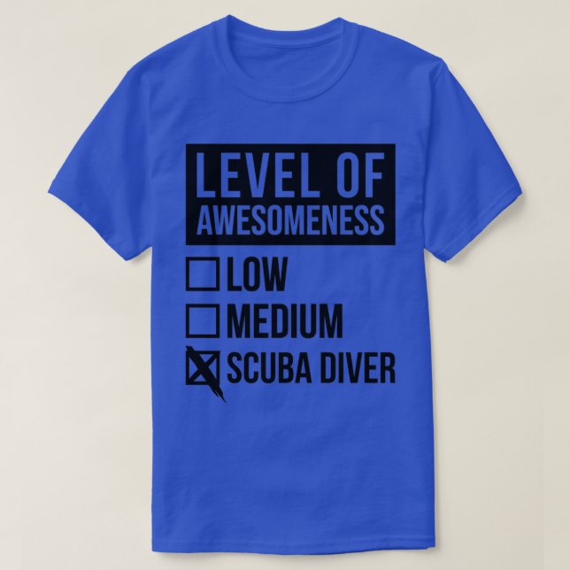 T-shirt Plongée Sous-Marine Amusant Niveau Art De Plongée  (Design devant)