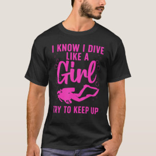 T-shirt Plongée sous-marine Cool pour femmes filles plonge