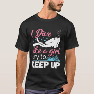 T-shirt Plongée Sous-Marine Femme Plongeur Je Plonge Comme