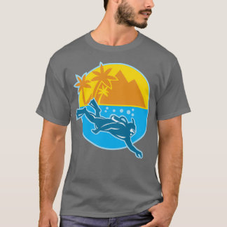 T-shirt Plongée sous-marine île Retro