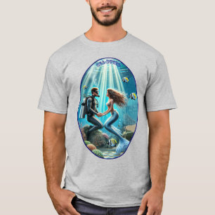 T-shirt Plongée vintage avec plongée sous-marine avec un U