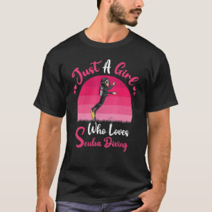 T-shirt Plongée Vintage Juste Une Fille Qui Aime La Scuba 